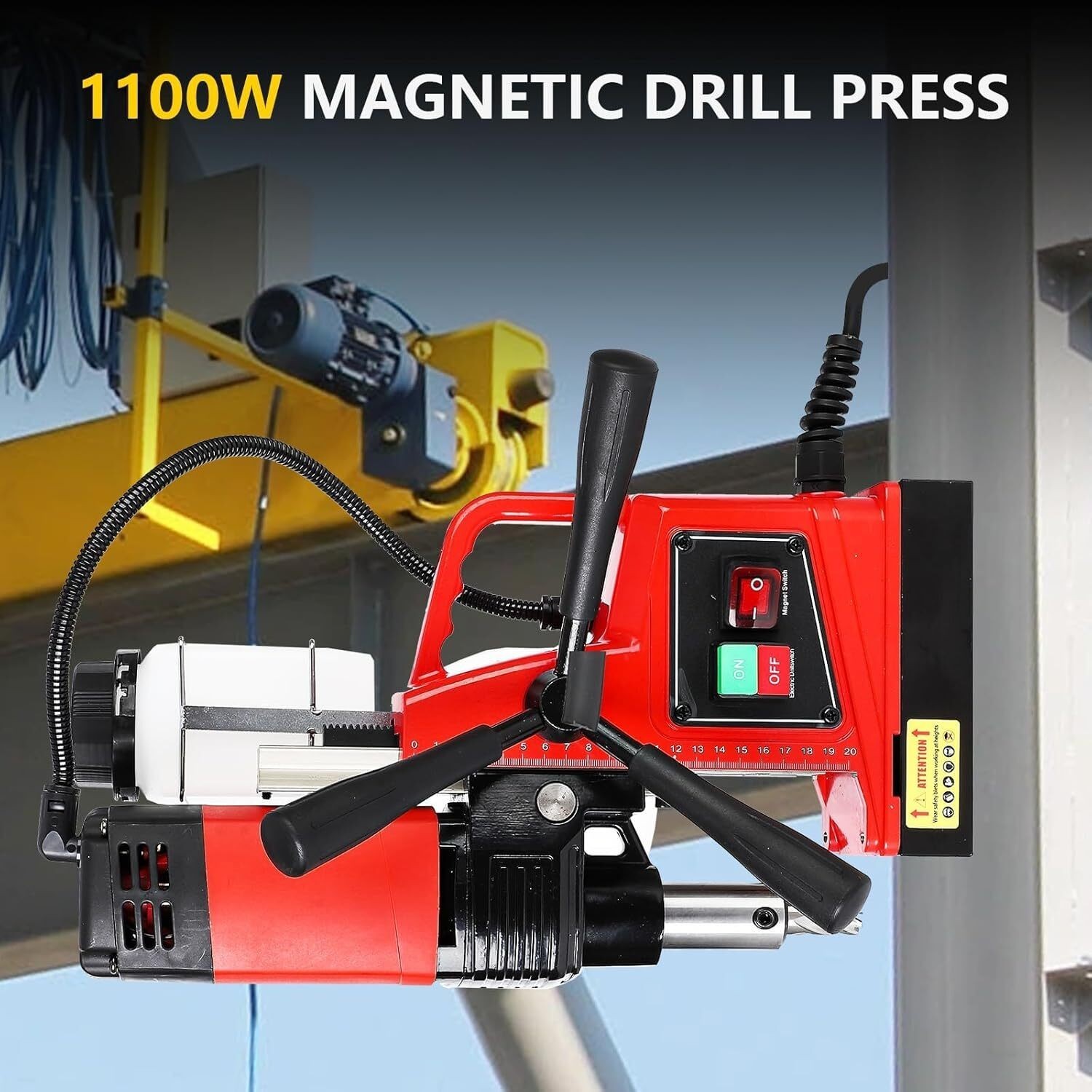 Magnetic Drill Press 1100W 1.6″ Mag Drill Press Electric Drilling Machine 550RPM