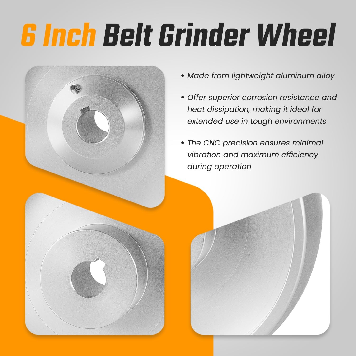 Belt Grinder 2×72 Wheel Set for Knife Grinder 6″ Drive Wheel Crowned 5/8″ Hole