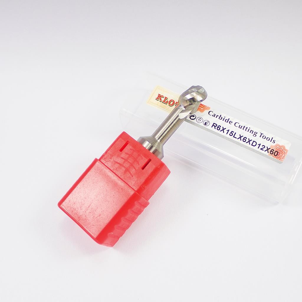Solid Carbide Ball Nose End Mill Lollipop Cutter R1mm-R6mm For Aluminum CNC