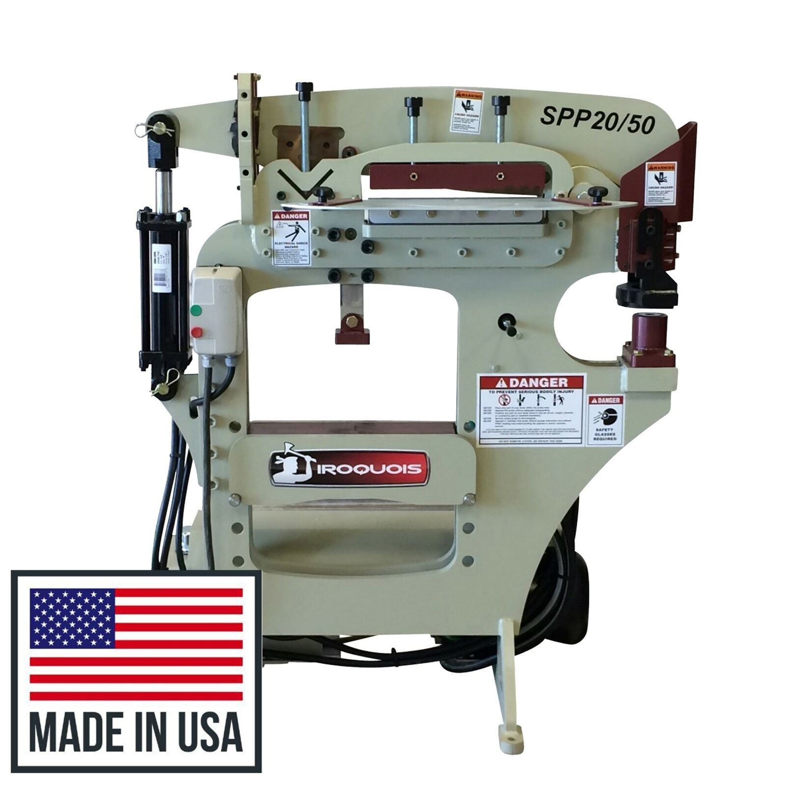 NEW 50 Ton Iroquois Hydraulic IRONWORKER Shear, Press, Punch, Single Phase 230V!
