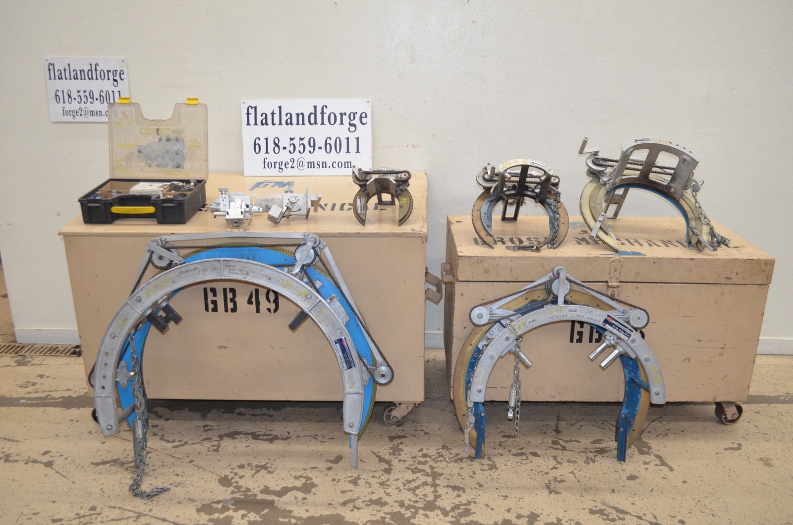5 H&M Pipe Beveling Saddle Machines 2″ to 30″ Models 0, 1, 2, 3, & 30 w/ Extras