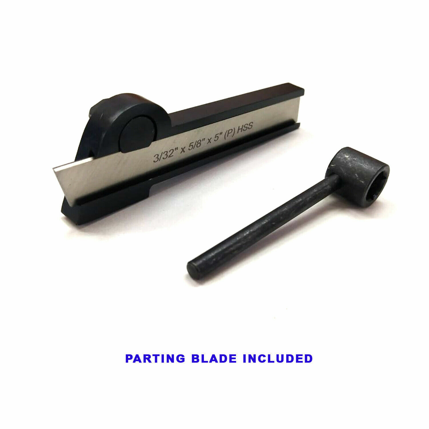 3/8” x 7/8” x 5” Lathe Cut Off Parting Tool Holder + HSS Blade 3/32” x 5/8” x 5”