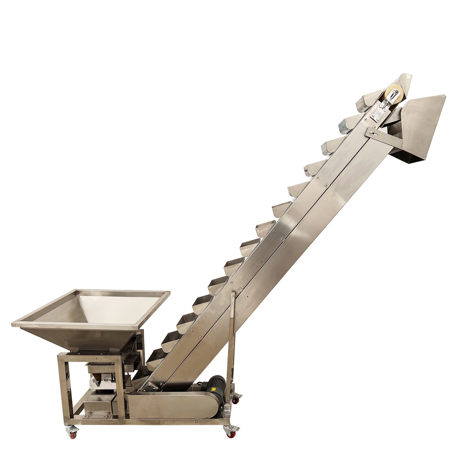 110V Stainless Steel Bucket Conveyor Feeding Machine 6.8ft Flour Feeder