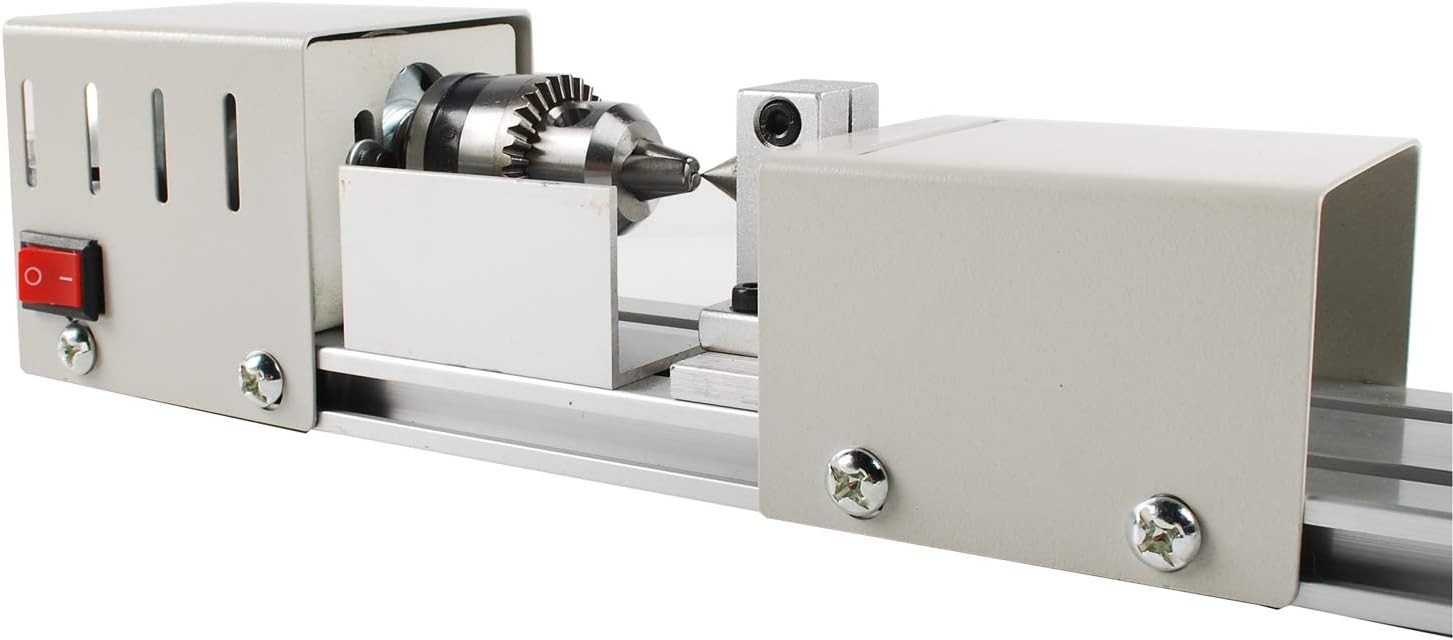 Mini Lathe Machine 12V-24VDC with Adjustable Speed for DIY Woodworking