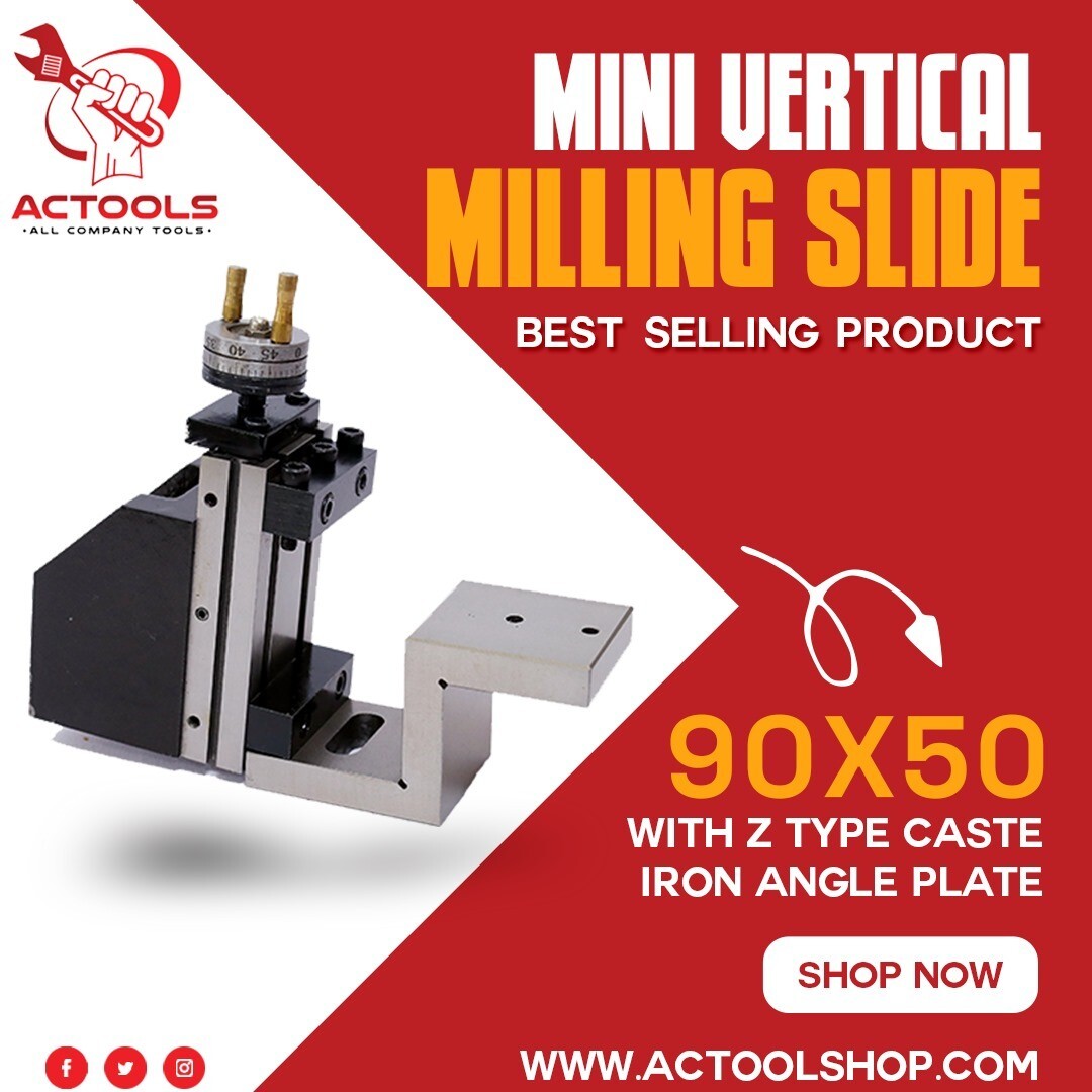 New Mini Vertical Milling Slide With Z Type Caste Iron Angle Plate USA ACTOOLS