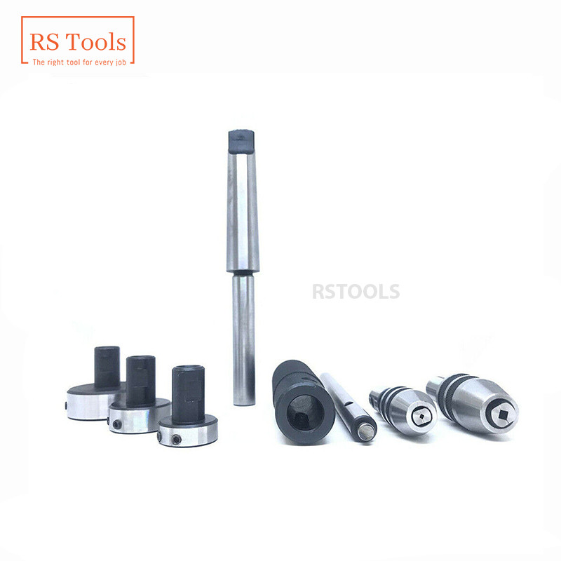New Lathe Tailstock Tap And Die Holder Set MT3 Shank Threading Tapping Kit 8 Pcs