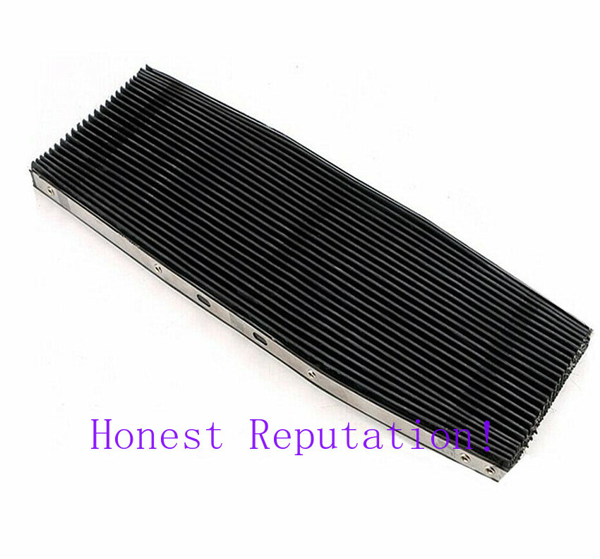 1pc CNC Milling Machine Part Accordion Type & Retractable Way Black Rubber Cover