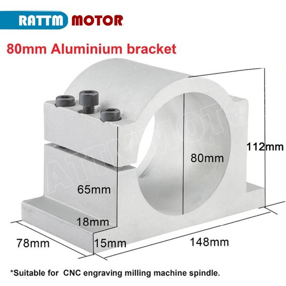 65mm 80mm 100mm Dia Cast Aluminium Spindle Motor Bracket Clamp Fixture Holder