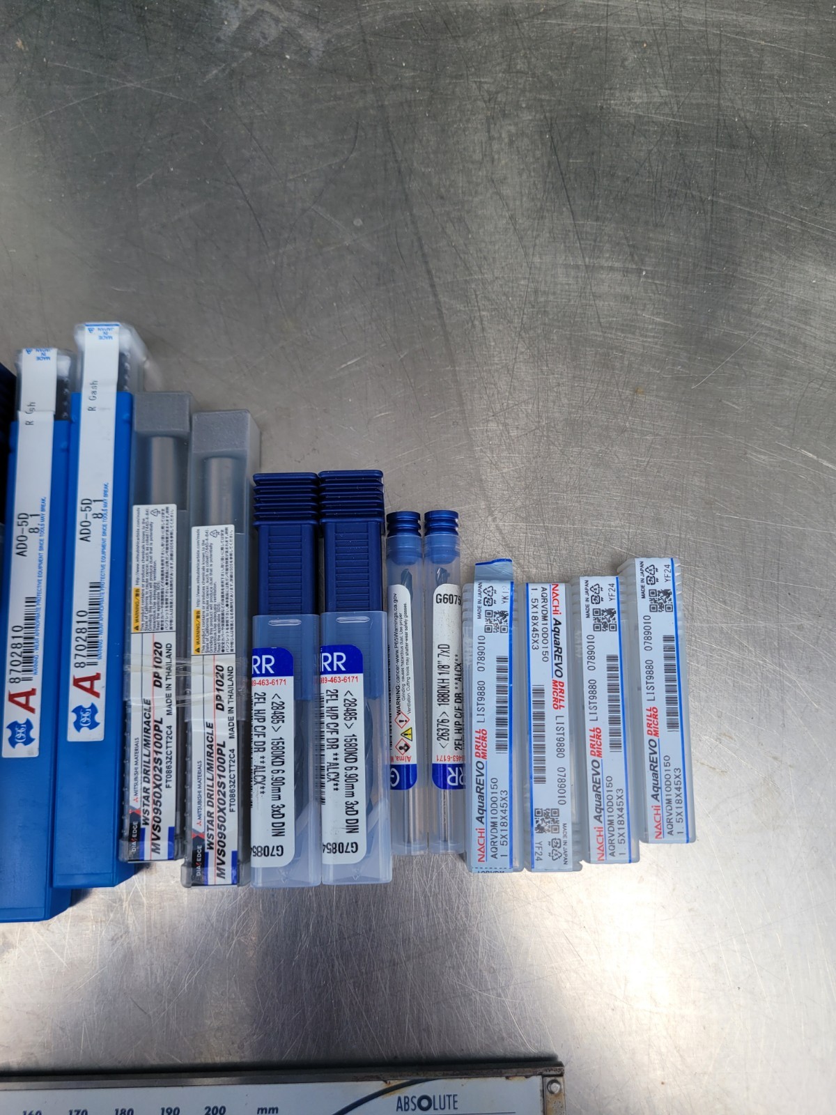 Tool Lot (Carbide Hole Thru Drills, Carbide drills, Tool Holders)