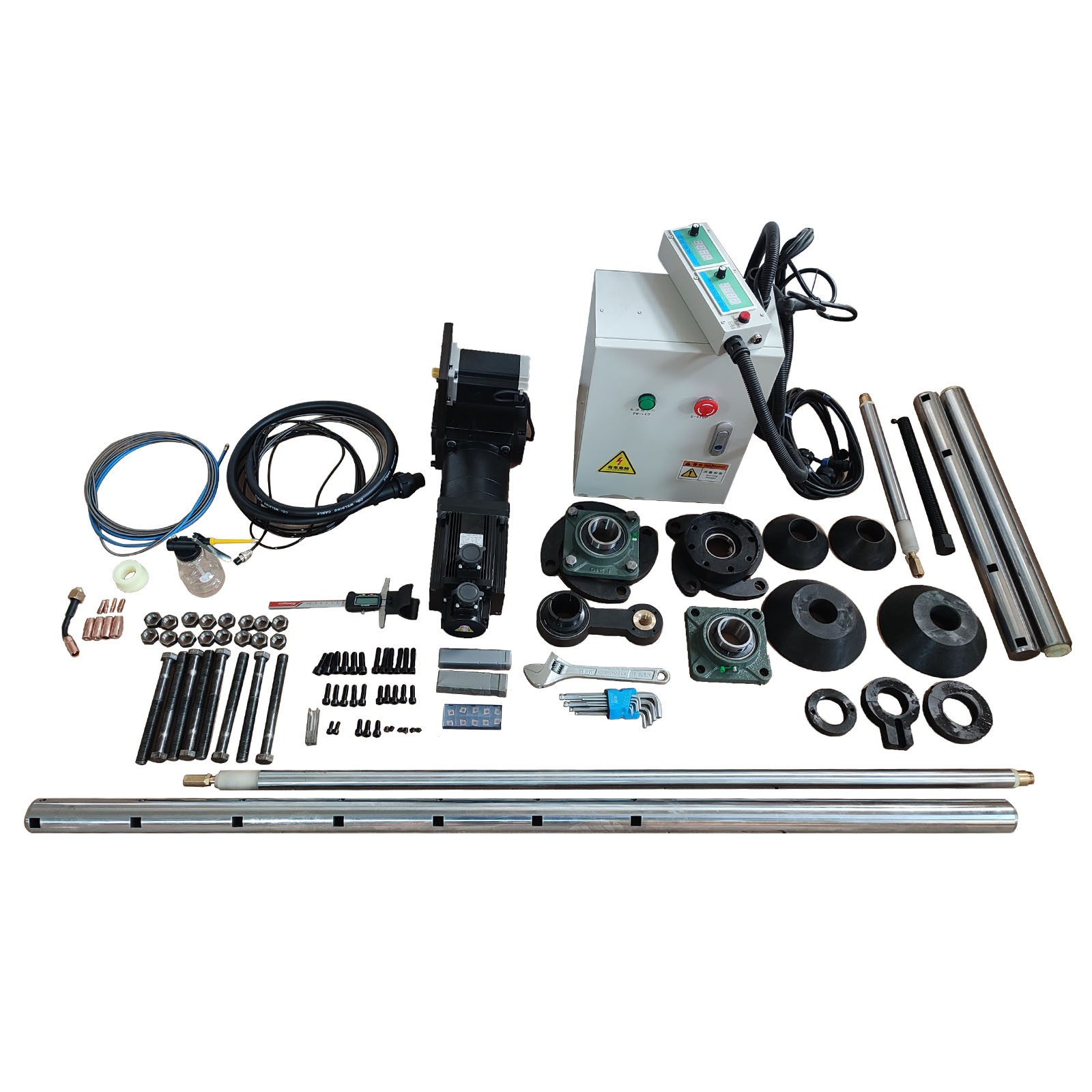 110V Portable Line Boring&Welding Machine Kit w/70T Hydraulic Crawler Pin Press