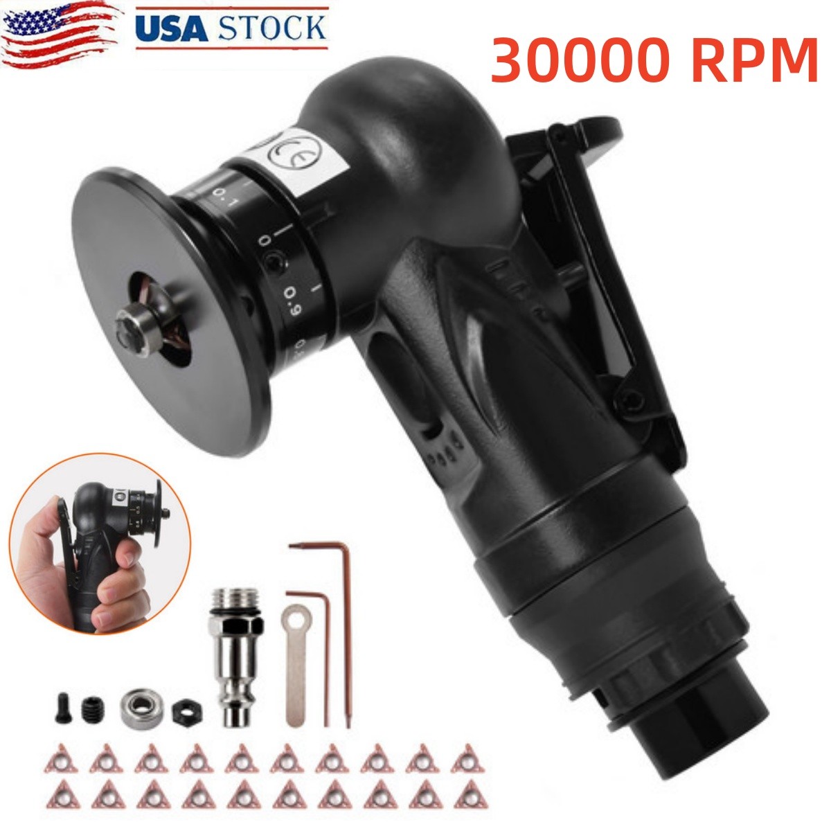Pneumatic Chamfering Machine Metal Trimming Air Chamfer Beveling Tool & Inserts