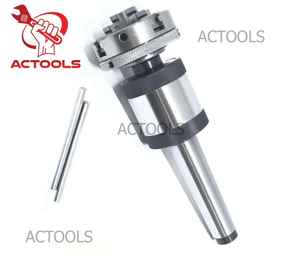 MT2 Revolving Center 2MT with 4 Jaw Self Centering 2-1/2″ 65mm Mini Lathe Chuck