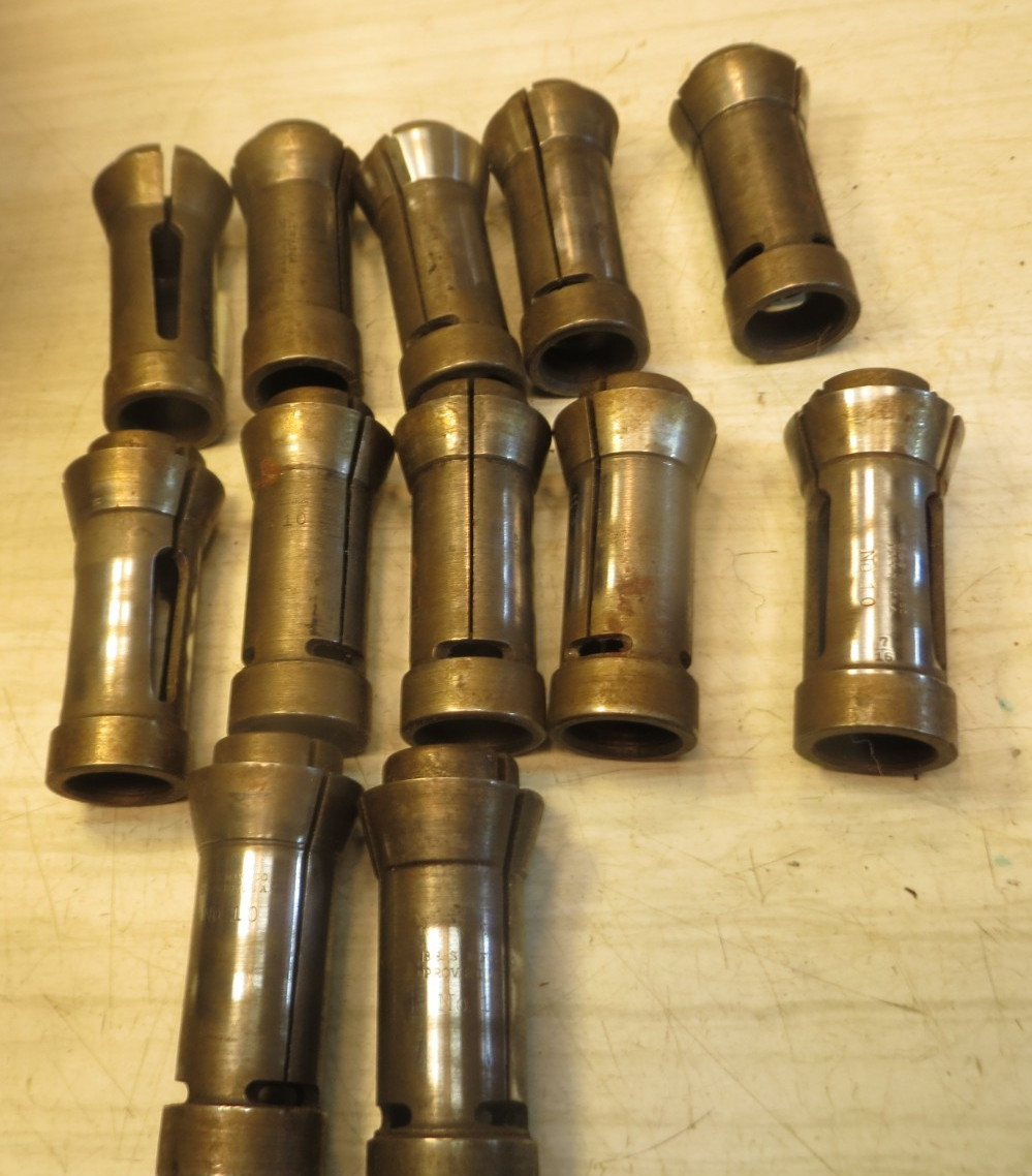 QTY 12 B&S #10 ROUND COLLETS FOR BROWN AND SHARPE SCREW MACHINES