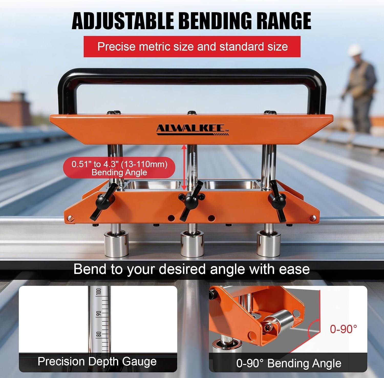 Heavy-Duty 3-Station Edge Roller Bender – Adjustable 0-90° Sheet Metal Tool