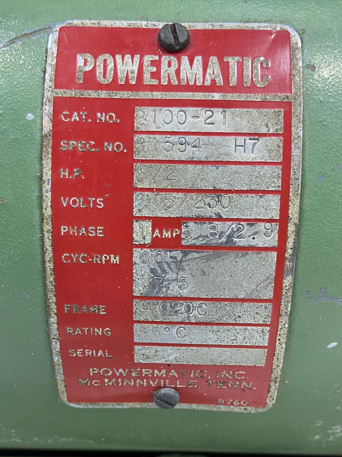 Powermatic 2100-21 1/2-HP Bench Grinder 115/230V 1PH
