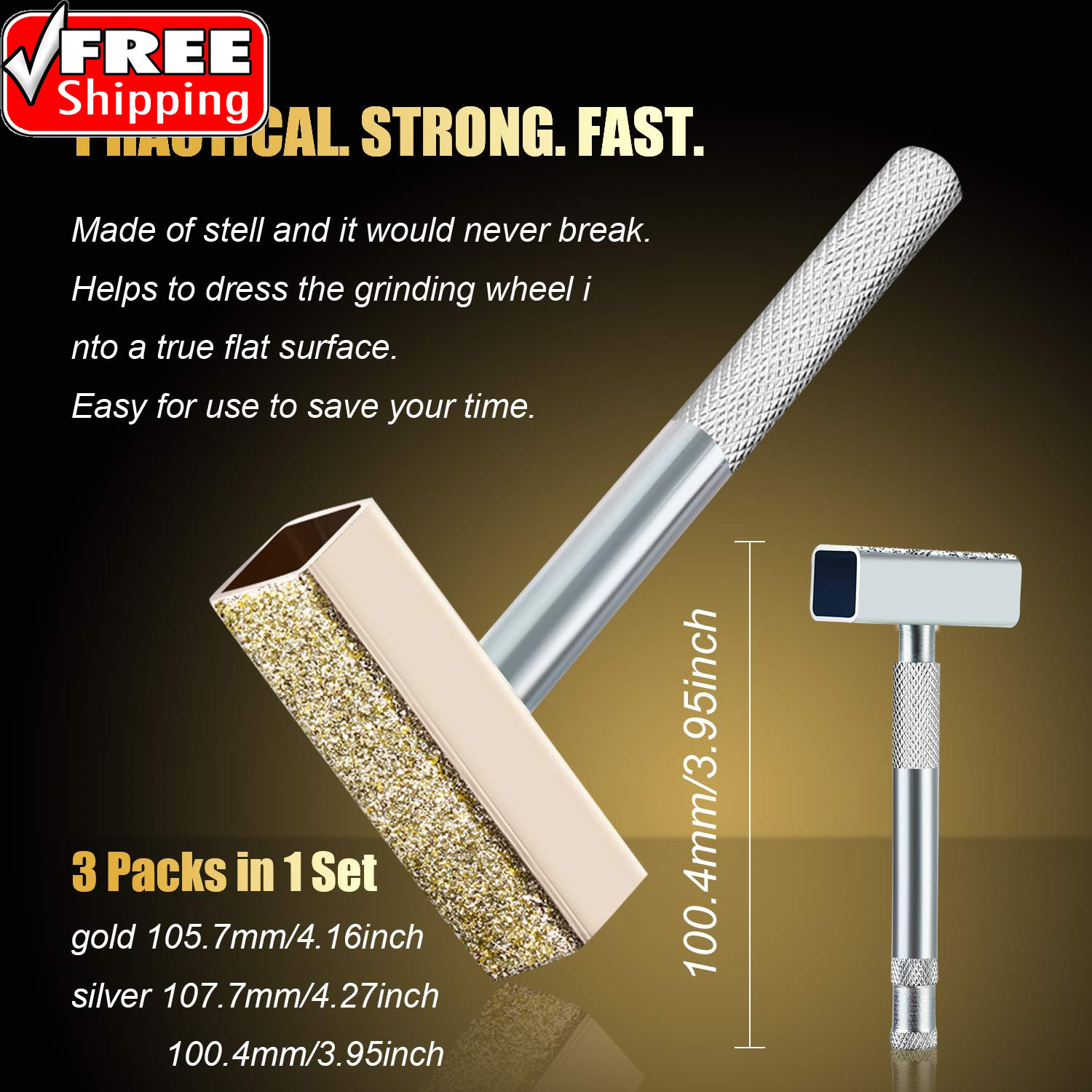 3 Pieces Grinding Wheel Dresser Tool Diamond Stone Grinding Dresser Tool with Fl