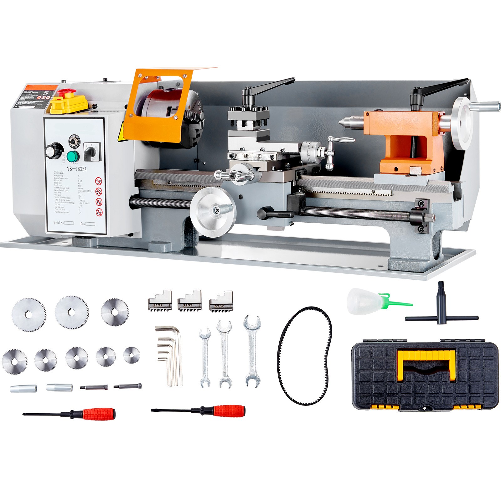 Uimoso Metal Lathe Power Metal Lathe 7”x13.78”0-2200 RPM Continuously Variable