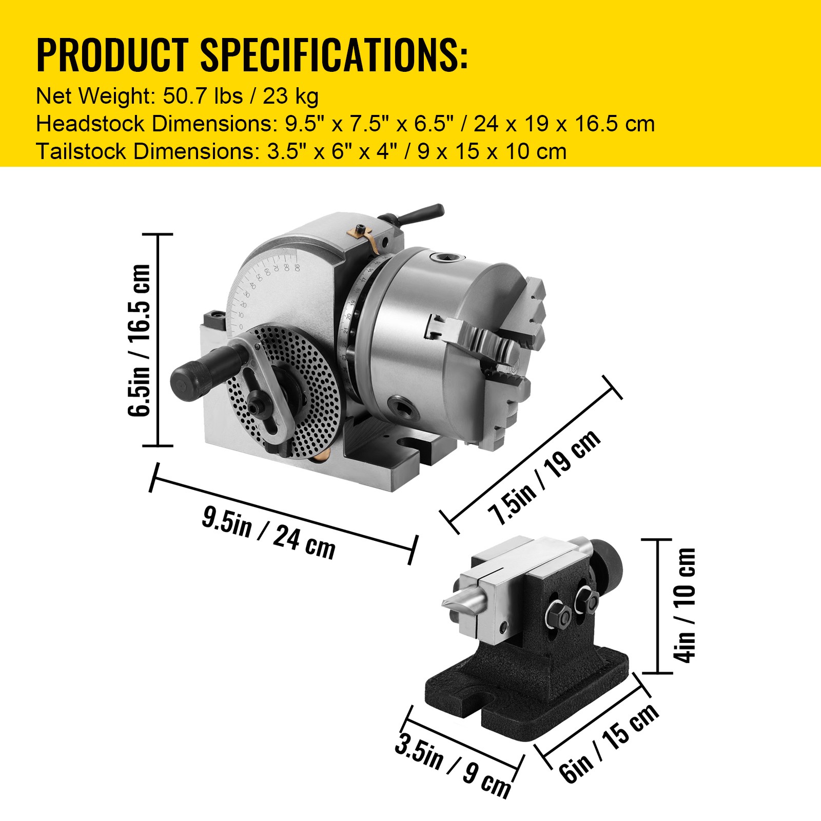 BS-0 Precision Dividing Head With 5″ 3-jaw Chuck STRUCTUAL DURABILITIES NEWEST