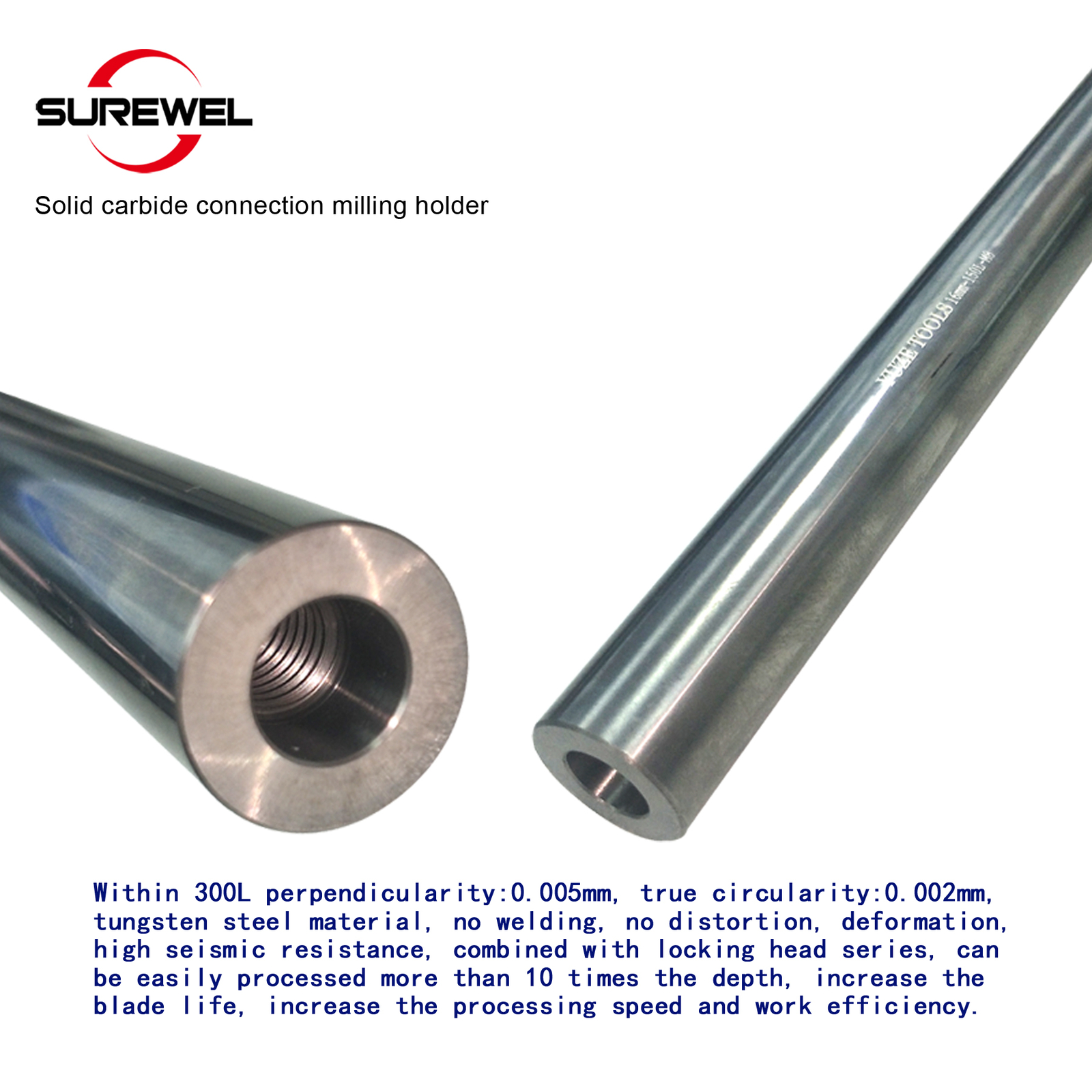Carbide Modular Type Connection milling cutter holder Shock Resistant Tool Rod