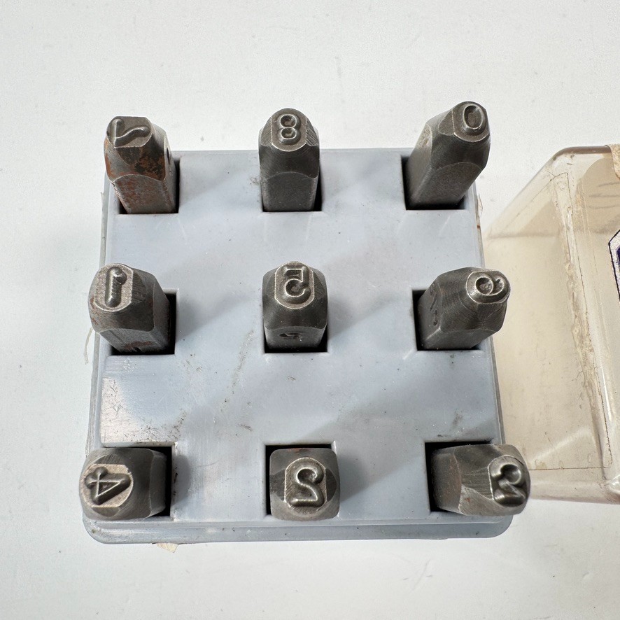 Hanson Tools USA 21360 9-Piece Heavy Duty 1/8″ Numbers 0 – 9 Steel Stamp Set