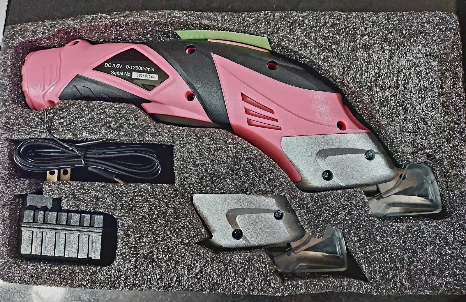 New Stalwart PINK Cordless Rechargeable Electric Scissors 2 Blades Ergonomic