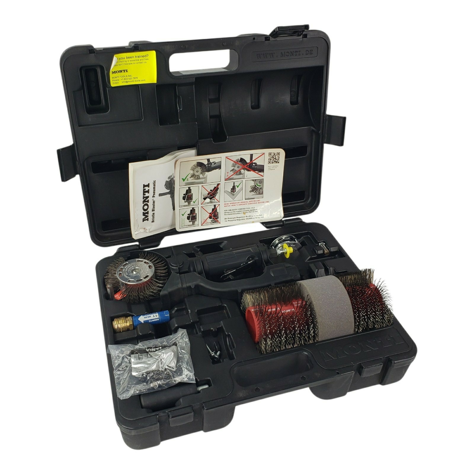 Monti Bristle Blaster Pneumatic Set SP-647-BMC-N 11mm & Carbon Steel Belts