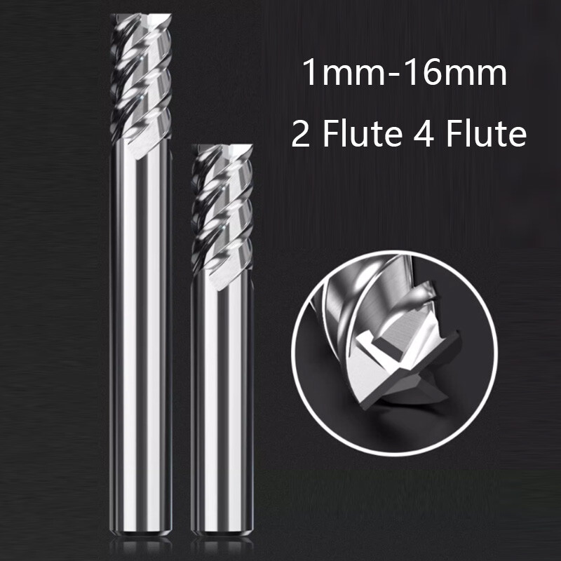 75° Metal Ceramic End Mill Cutter 2 Flute 4 Flute Milling Cutter Straight Shank