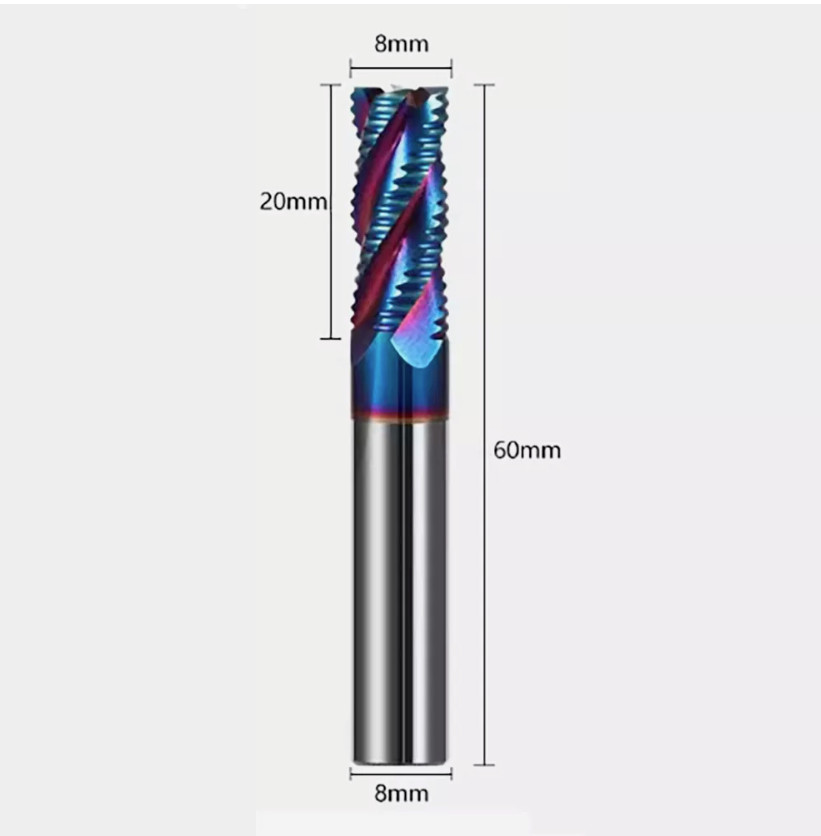 HRC65 4mm-12mm 4 Flute steel Roughing End Mill 4/6/8/10/12mm Shank