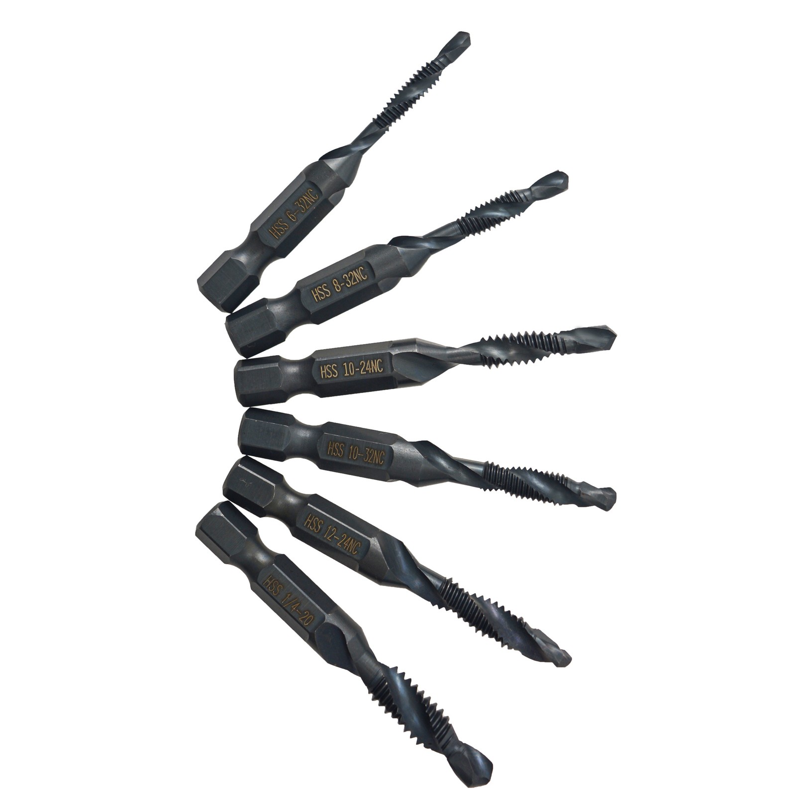 12Pcs Tap High-speed Steel Drill Processing Hex Shank Drilling Tapping Tool Kit