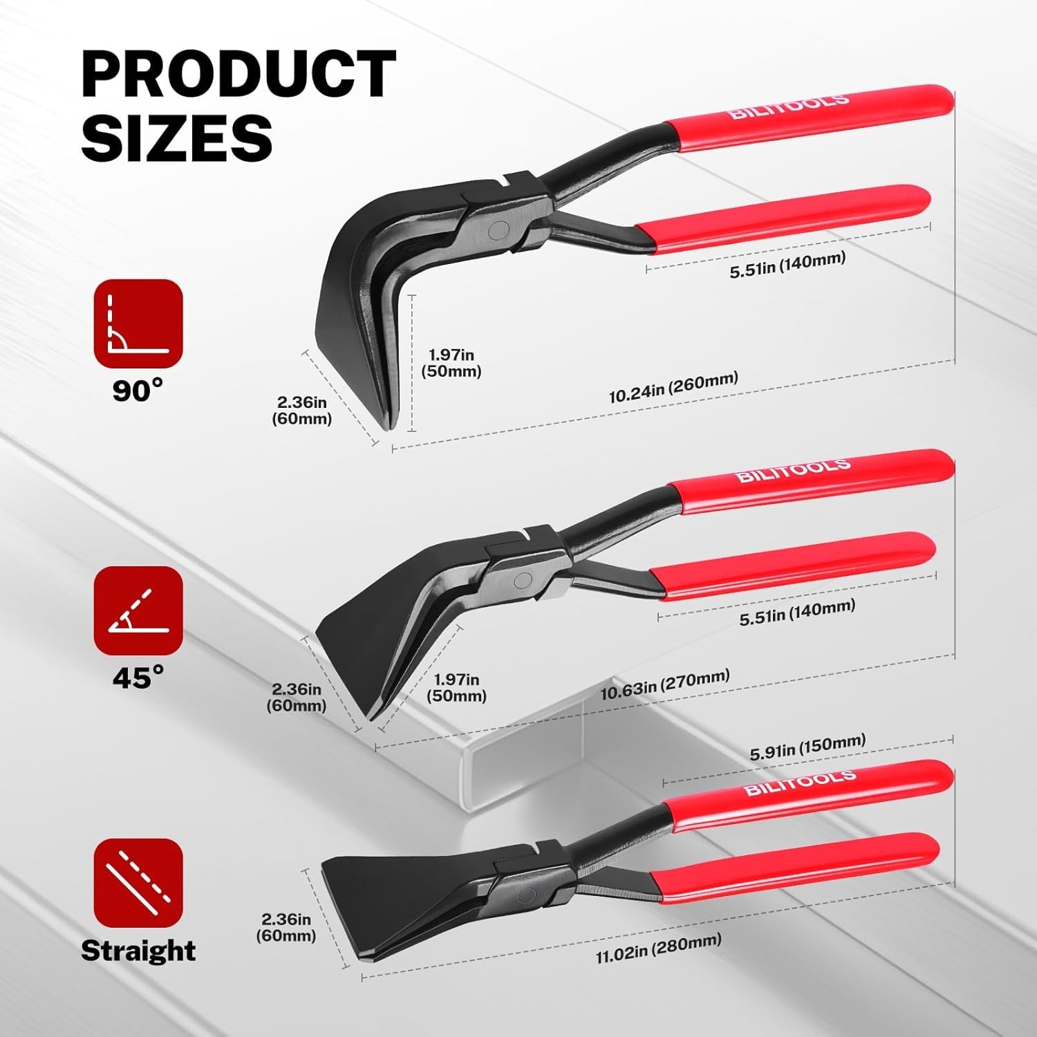 Durable 3-Piece Metal Bending Pliers Set with Comfortable Grip – 2.38″ Wide