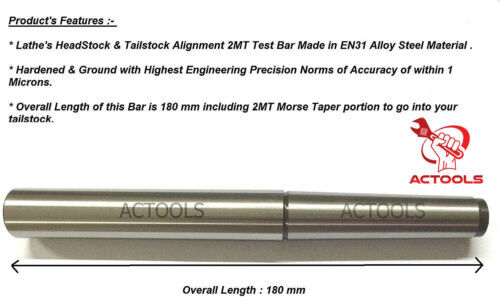 Lathe Alignment Test Bar Shank Size 1MT, 2MT, 3MT, 4MT, 5MT, 6MT USA Shipping