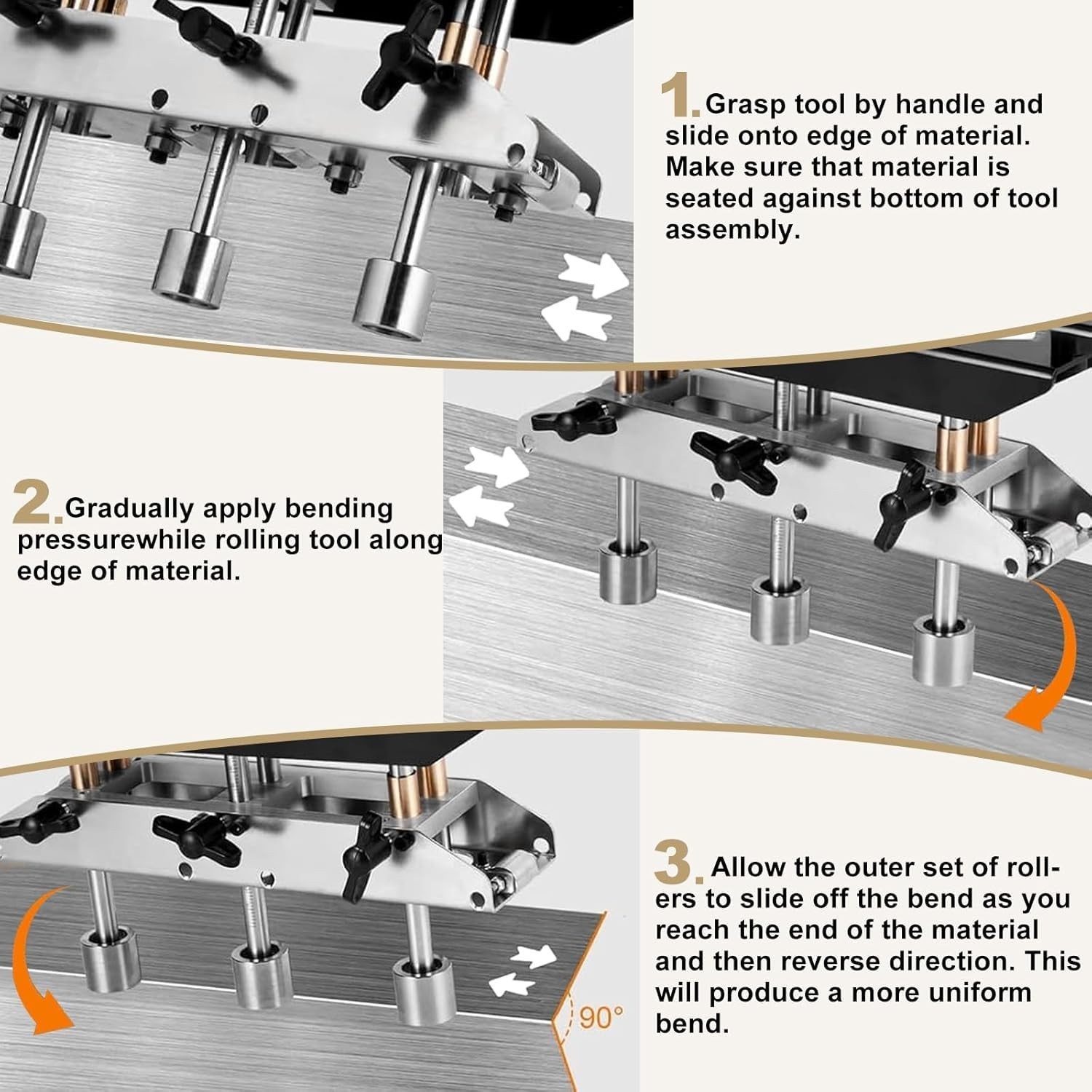 Durable 3 Station Roller Bender for Precise Metal Roofing Bends – 0-90° Angles
