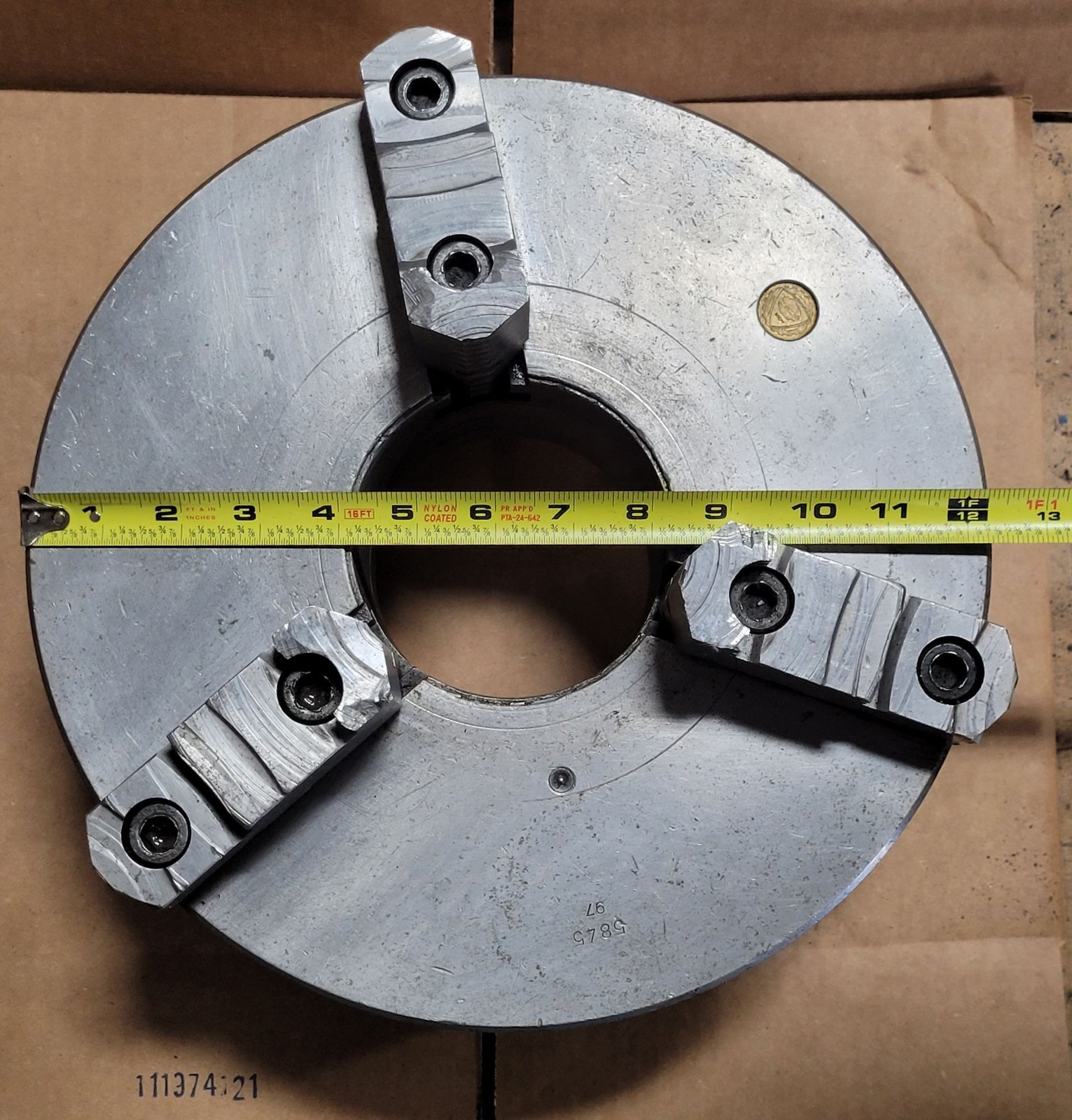 Bison 3 Jaw Chuck – 12in – w/ D1-8 Backplate
