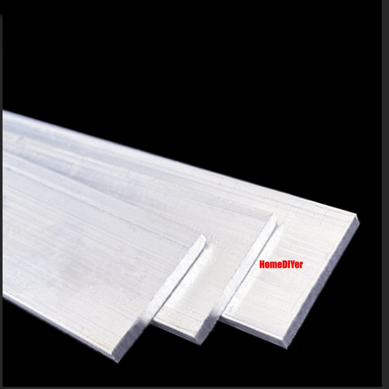 6061 Aluminium Flat Bar Strip Metal 500mm Length 1.4mm-35mm Thick Multiple Sizes