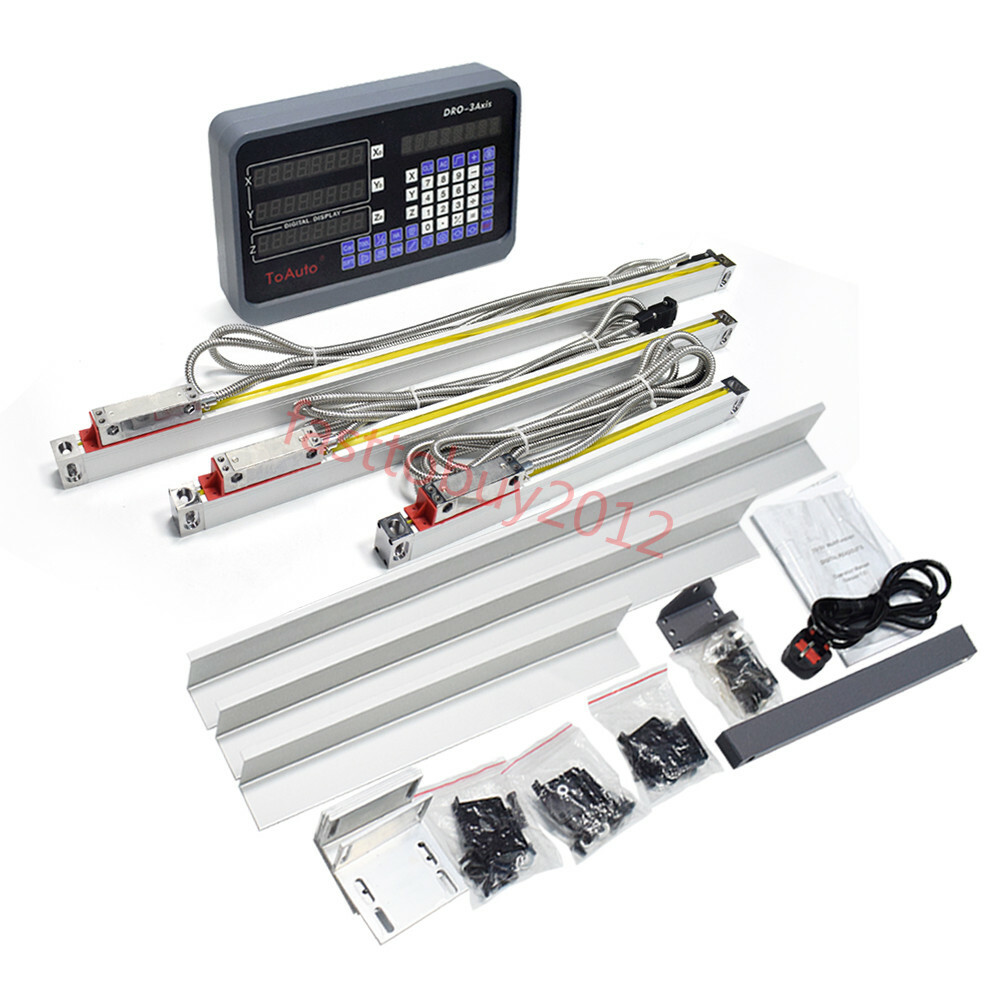 150mm+200mm+300mm Linear Scales 3 Axis DRO Digital Readout Kit for Mill Lathe US