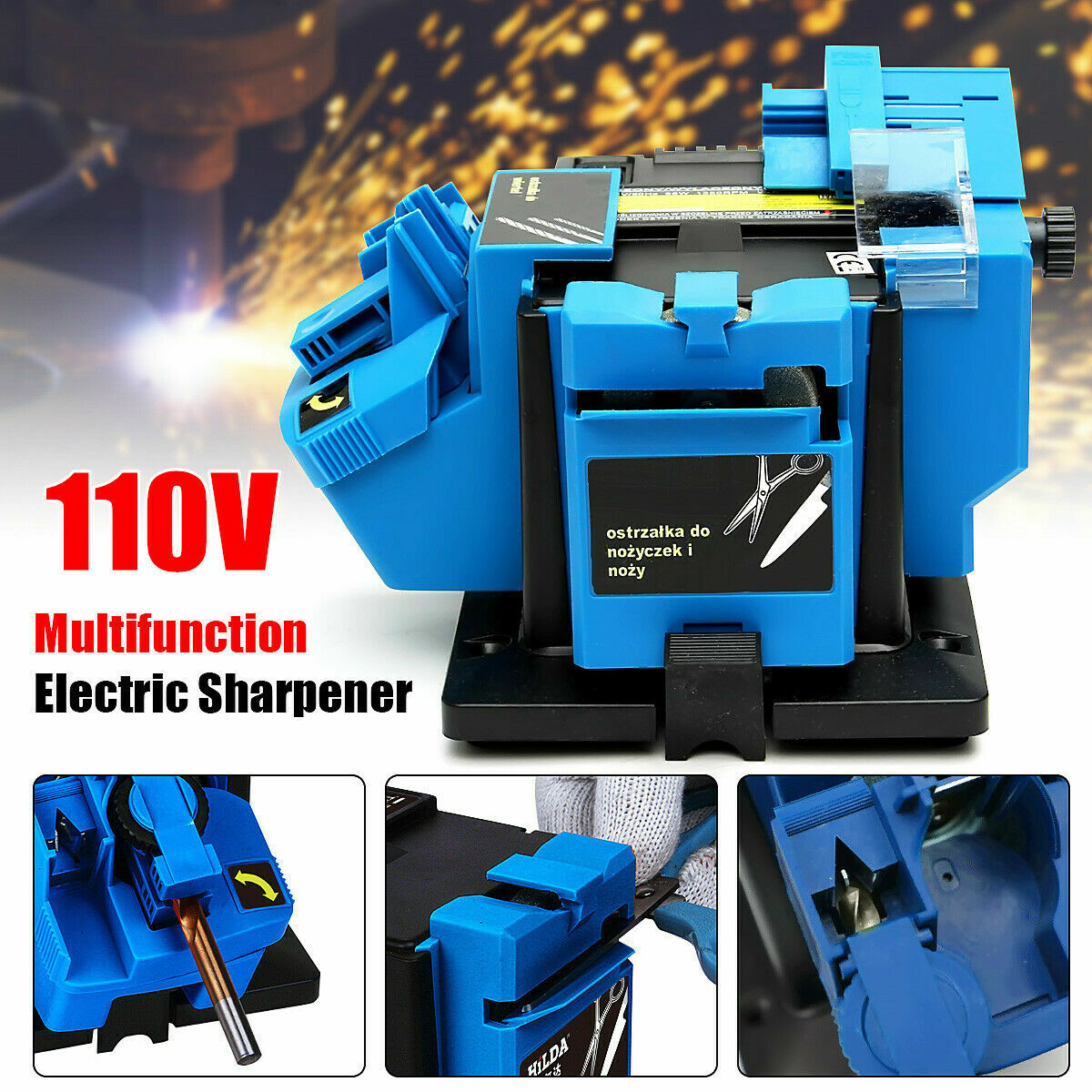 New 96W 1350 rpm Electric Knife Grinder Multifunction Sharpener Grinding Drill