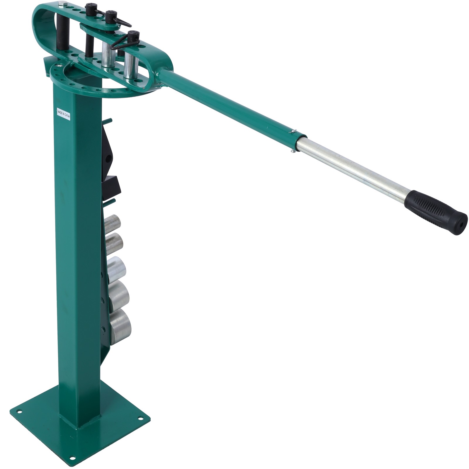 Green Pedestal Floor Compact Bender 7-Dies Versatile 44 Ft. Mount Telescoping Ha