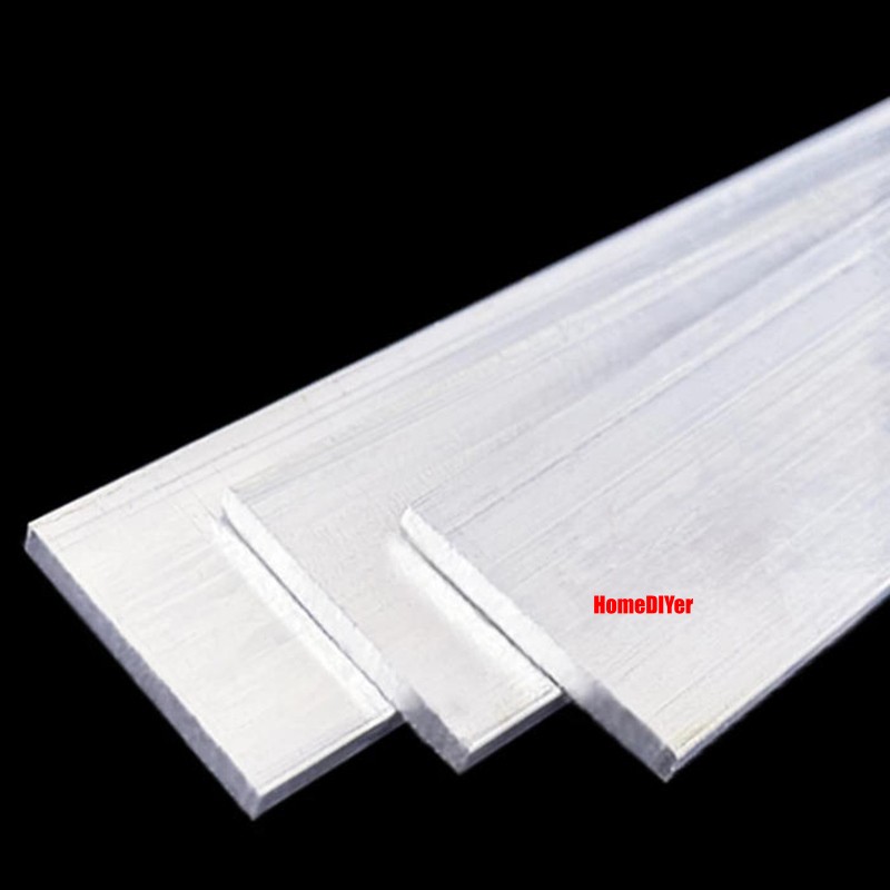 6061 Aluminium Flat Bar Strip Metal 500mm Length 1.4mm-35mm Thick Multiple Sizes