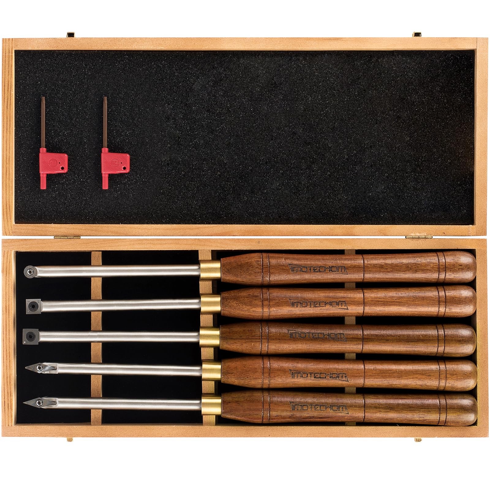 5-Pieces Carbide Tipped Woodturning Tools Lathe Chisel Set with Stainless Ste…