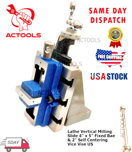 New Lathe Vertical Milling Slide Fixed Base 4″x 5″ & 2″ Self Centering Vice Vise