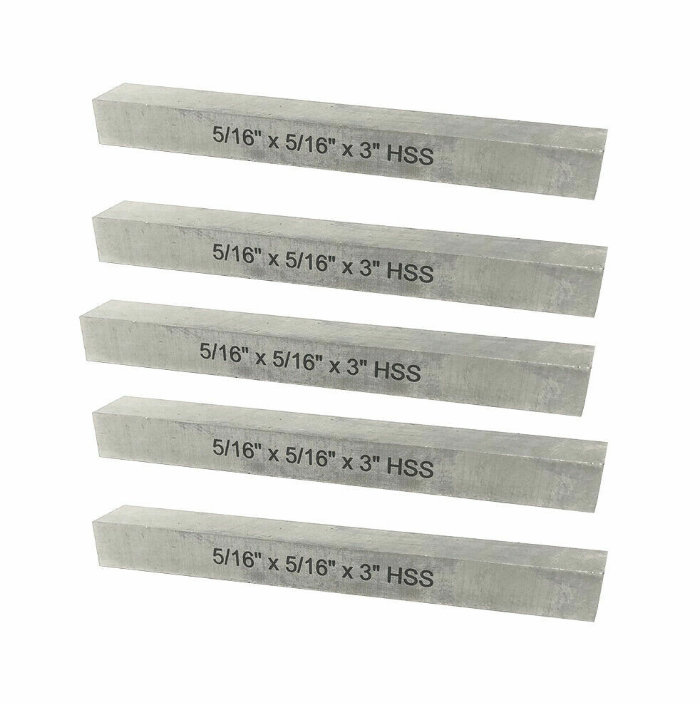 5/16″ x 5/16″ x 3″ M2 HSS Square Tool Bit Lathe Fly Cutter (Pack 5)