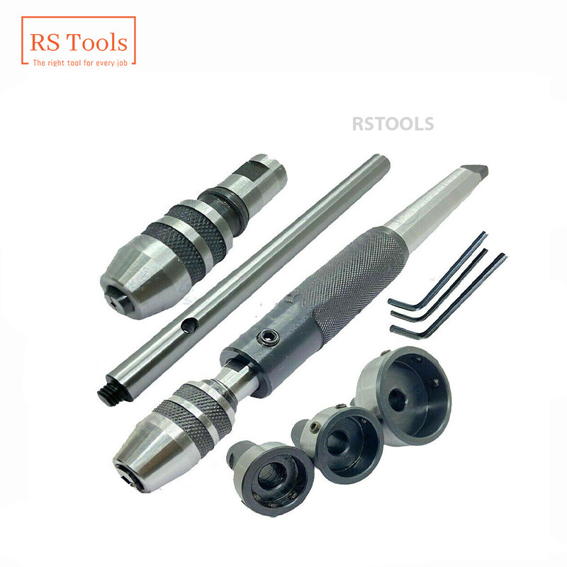 New Lathe Tailstock Tap And Die Holder Set MT3 Shank Threading Tapping Kit 8 Pcs
