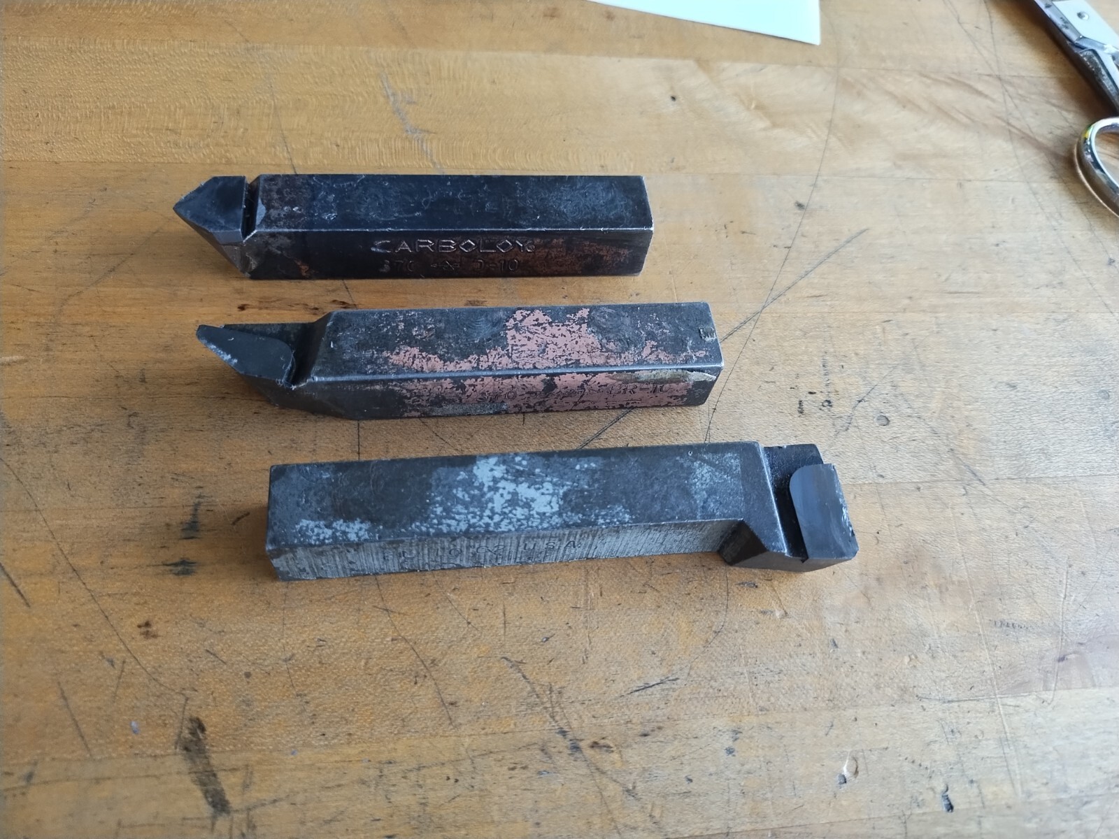 Carboloy 5/8″(.625) square x 4″ lg Cemented Carbide Lathe Cutters lot of 3 USA