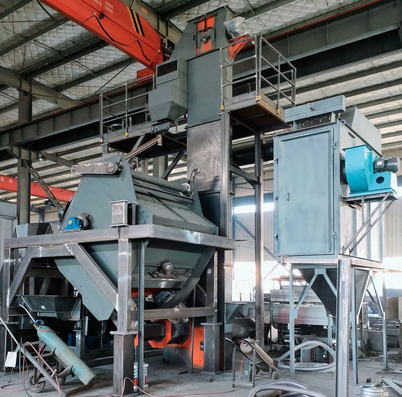 21 Cubic Foot Manganese Drum Shot Blast Machine “System” with Dust Collector