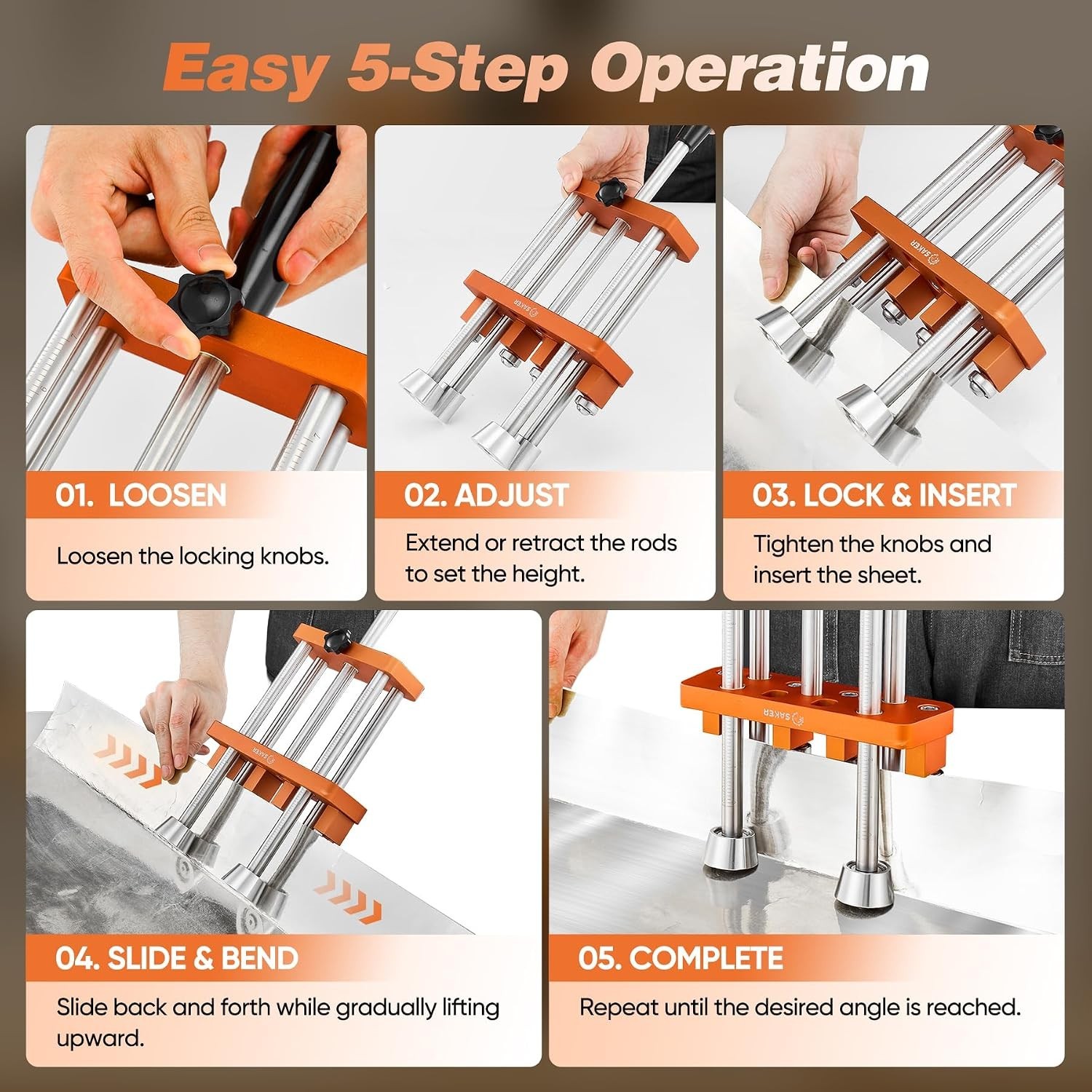 Sheet Metal Bender 2 Station Roller Tool 0-100° Range w Adjustable Depth Gauge
