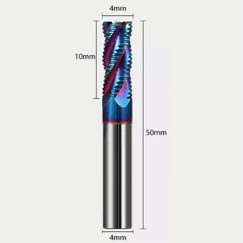 HRC65 4mm-12mm 4 Flute steel Roughing End Mill 4/6/8/10/12mm Shank