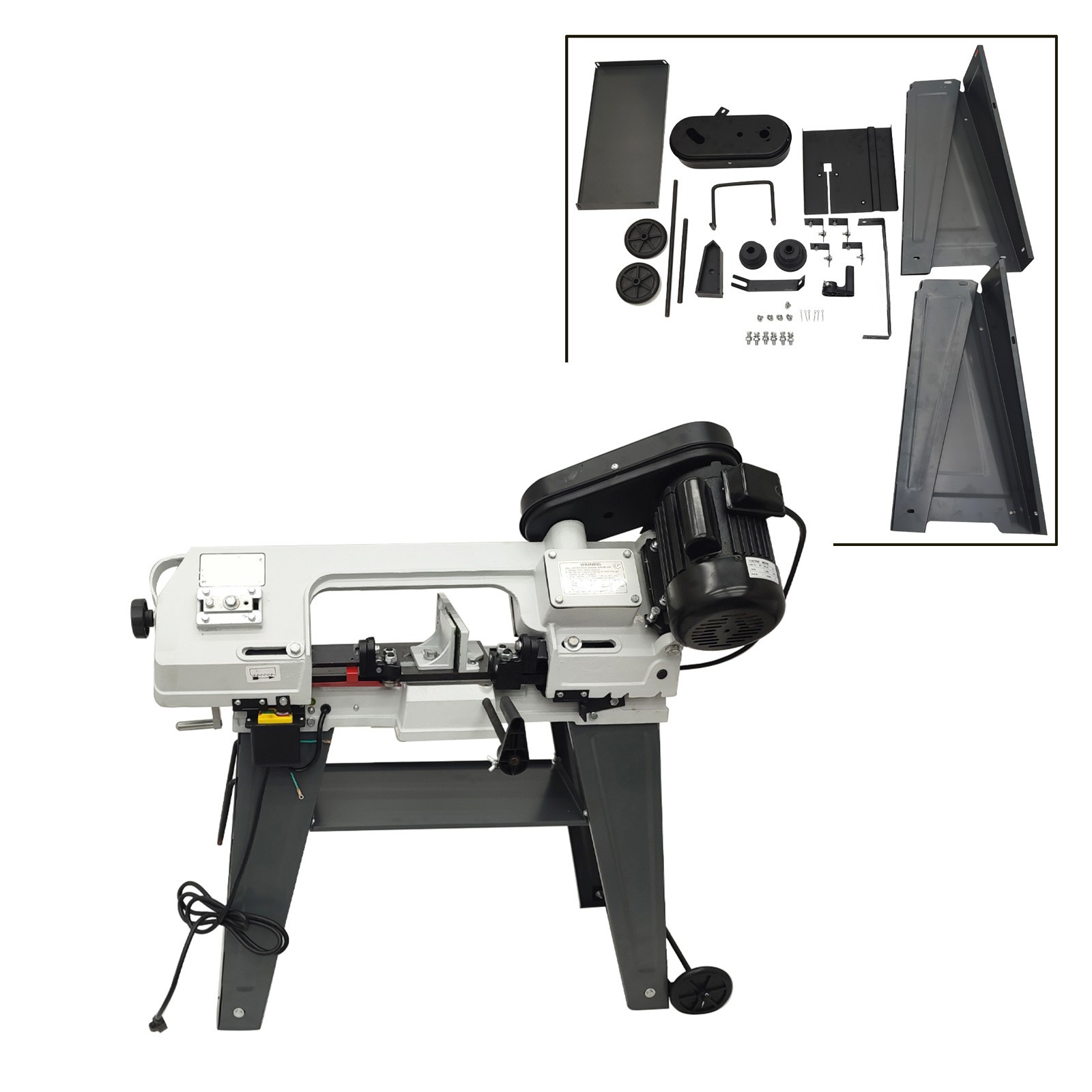 Low Noise Moving Convient Horizontal/Vertical Bandsaw Cut 0-45° Angle w Light