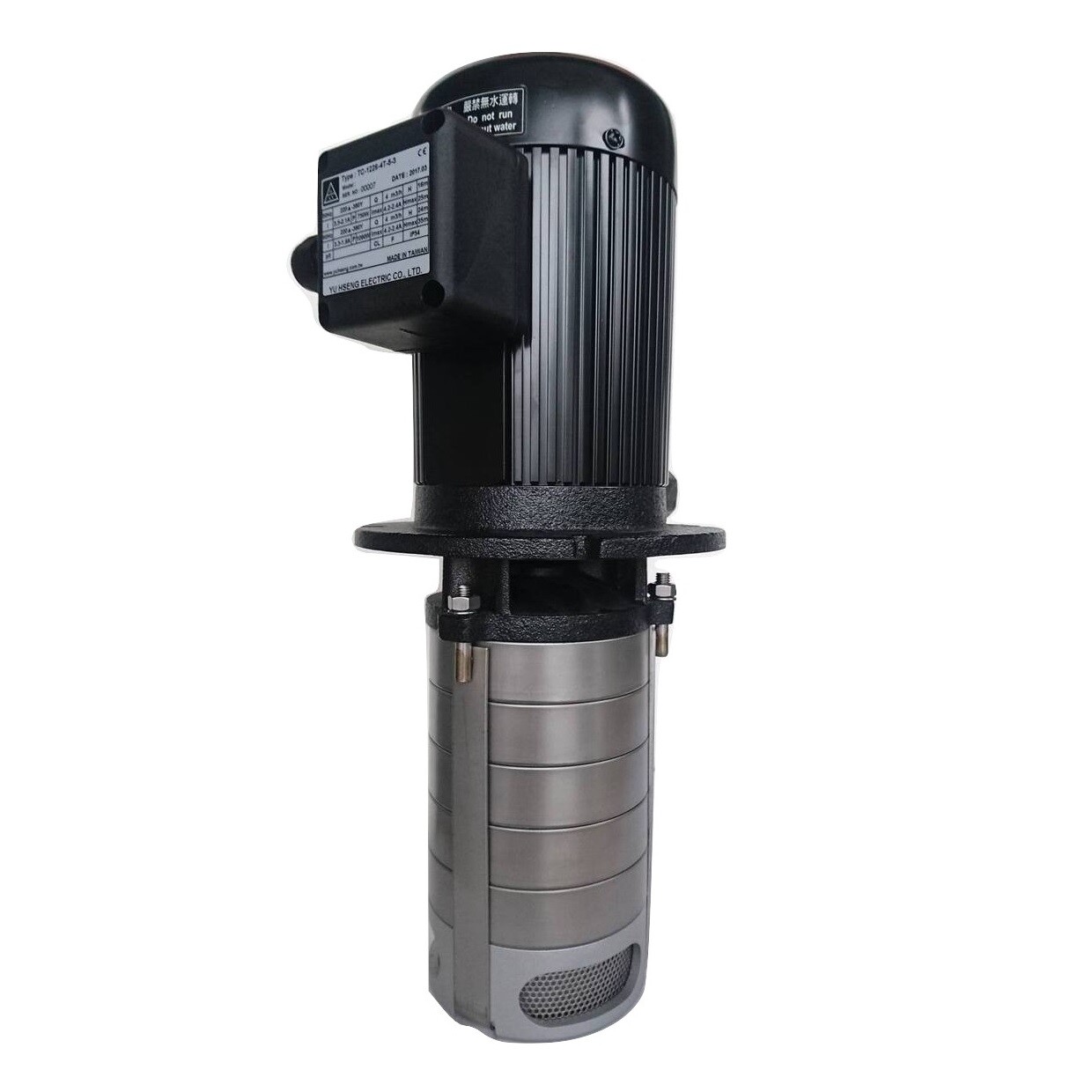 1 HP Multistage CNC Circulation Coolant Pump shaft 226mm 9″, 3 Phase 220~480V