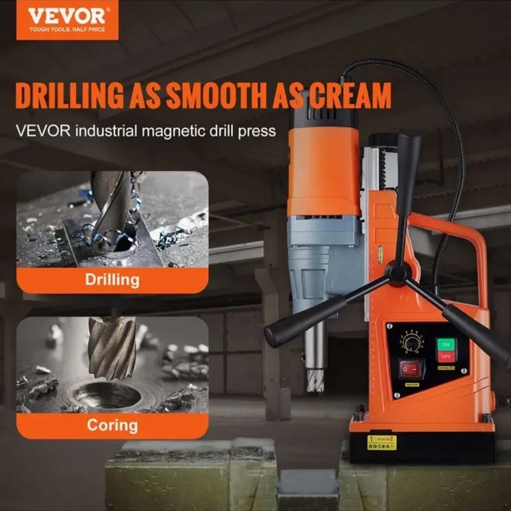 VEVOR MD50 Magnetic Drill 1550W 2922lbf/13000N Portable Mag Drill Press 500RPM
