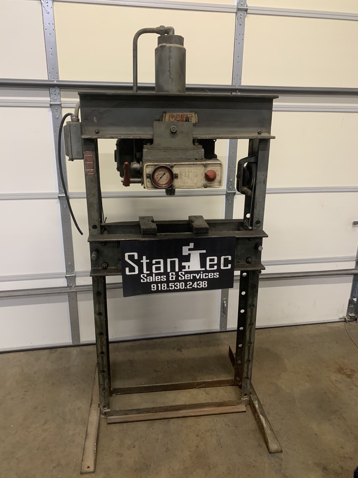 Dake 50 Ton H-Frame Press Model 5-050 Elec/ HYD 2 HP Pump Movable Head 3 PH